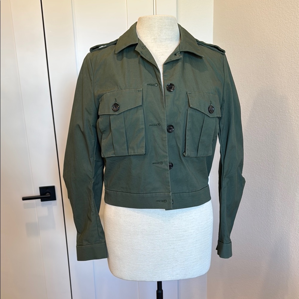 Women's H&M Green Military Style Jacket - Size 6